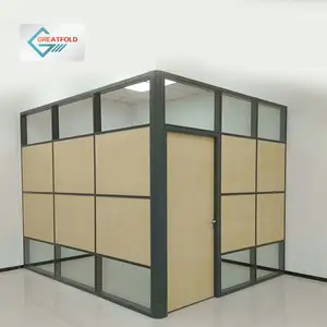 עכשווי עיצוב Demouttable משרד מזוגג מחיצה יחיד זכוכית מחיצת קיר אלומיניום פרופיל מסגרת זכוכית קיר מחיצה