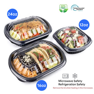 Disposable PP Lunch <b>Box</b> with OPS Clear Lid BPA Free Food Grade Takeaway Bento <b>Box</b> Microwave Safe Meal Prep Container Custom Logo - Product Image 1