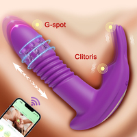 Stoßvibrator für Frauen APP-gesteuerter Rotierender Teleskop-Dildo Fernbedienung G-Punkt-Massage Klitoris-Stimulator Sexspielzeug für Frauen