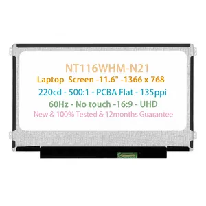 Dell bölüm için 11.6 inç Laptop LCD ekranı NT116WHM-N21 V8.0 ekran paneli Laptop LCD