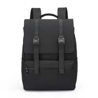 Sac à dos à rabat avec poche arrière pour trolley, résistant aux éclaboussures et aux rayures, avec compartiment pour ordinateur portable, idéal pour les trajets quotidiens (Marque Distributeur)