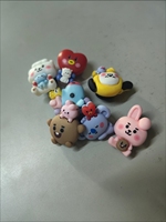 Breloques de chaussures personnalisées BT21 en gros, accessoires de chaussures DIY K-pop Cartoon Jibbitz