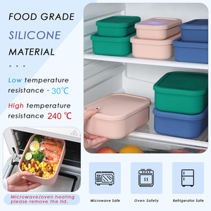 a microonde Freezer sicuro in Silicone contenitori per alimenti Set di 3 Bento in Silicone scatola per il pranzo con coperchi - Product Image 3