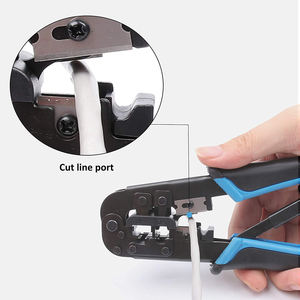 أداة العقص من YUHANG DIY Network-Pass-througn/<span class=keywords><strong>EZ</strong></span>/listric RJ11/RJ12/RJ45 موصلات CAT3/CAT5e/CAT6 UTP/STP متري OEM - Product Image 5