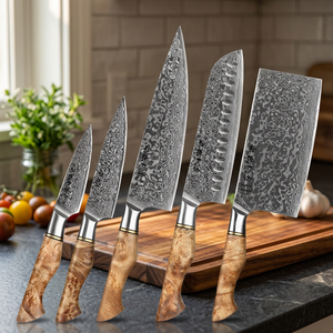 Ensemble de couteaux professionnels de haute qualité, personnalisables, faits à la main, en acier Damas super tranchant, ambidextres, 67 couches - Product Image 6