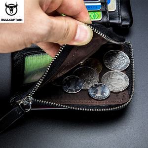 עבור הקפטפטן רטרו גברים רוכסן קטן ארנק רוכסן עור תיק כרטיס ארוך - Product Image 5