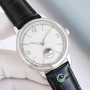 Montre ZS 39 mm de luxe à mouvement mécanique, boîtier en acier inoxydable, cadran en cristal saphir, bracelet en cuir véritable, aiguilles lumineuses, 10 bars - Product Image 2
