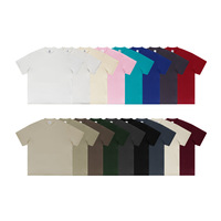 Kaos Pria Kaos Heavyweight Kaos Oversize 425g Katun Murni Retro O-Neck Atasan Lengan Pendek Baju Streetwear Musim Panas