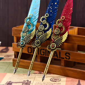Stylo plume et stylo à encre vintage Steampunk avec logo personnalisé, plume à encre magique pour enseignants, stylo plume de bureau scolaire - Product Image 6