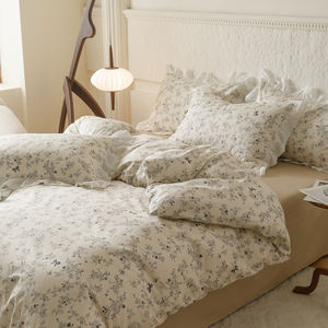 Parure de lit en coton égyptien 300 fils/cm², quatre pièces, style moderne européen et américain, pour toutes les saisons, avec housse de couette et drap de lit - Product Image 4