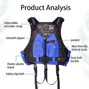 سترة نجاة للبالغين ذات طفو عالٍ مع أحزمة قابلة للتعديل، سترة سباحة آمنة للقوارب والكاياك والرياضات المائية - Product Image 2