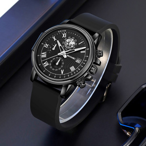 Skmei Quartz Watch Black Dial Silicone Strap Chronograph Calendar Waterproof 30M Men's Watch - Product Image 2