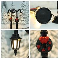 Lampe de rue miniature en bois pour maison de poupée de Noël, pour la décoration de la cour miniature