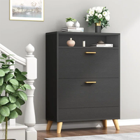 Meuble d'entrée à 4 niveaux, meuble d'entrée pour la maison, armoire à chaussures en teck fin, organisateur de rangement pour chaussures, armoire à chaussures pour la maison