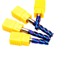 Fraise à queue en carbure à 3 cannelures, revêtement Nano Blue TiSiN, pour routeur CNC, à haute capacité d'évacuation des copeaux, pour l'usinage de l'aluminium et du cuivre