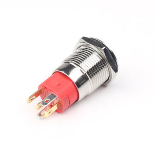 16 מ "מ 1 לא ספסט נירוסטה גוף קצר latching על מתג לחצן דחיפה עמיד למים - Product Image 2