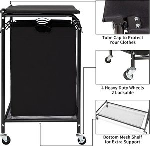 MTS con asse <span class=keywords><strong>da</strong></span> stiro <span class=keywords><strong>cesto</strong></span> portabiancheria con tirante laterale 3-Bag e ruote <span class=keywords><strong>cesto</strong></span> portabiancheria - Product Image 3