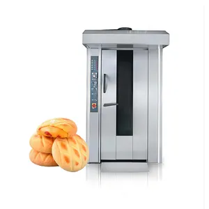 Industrial Automatic Bread Making Machine Gas Rotary Oven Large Scale Bakery Rotary Oven