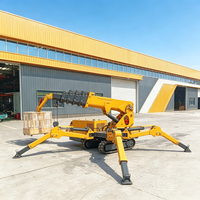Mini-grue sur chenilles robuste et stable avec flèche articulée pour sites complexes