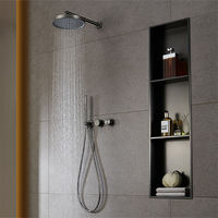 Système de douche rond de vente chaude pour salle de bain robinet de douche mural en laiton ensemble combiné Double boutons pommeau de douche à main