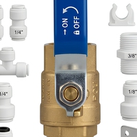 Ensemble d'adaptateurs de raccordement rapide pour système de purification d'eau avec robinet à bille de 1/4 pouce
