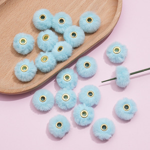 Perles pompons moelleuses de 20 mm, en peluche douce, à grand trou, pour DIY, stylos à perler, porte-clés, accessoires, vente en gros en vrac - Product Image 6