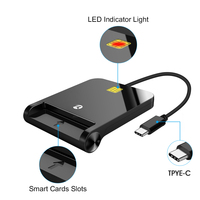 Lector de Tarjetas con Chip Tipo C ZOWEETEK, Lector/Grabador de Tarjetas Inteligentes ISO 7816 EMV CAC ID IC SIM USB C, Lector de Tarjetas de Crédito Móvil OTG para Pagos