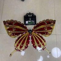 Drone papillon volant à ailes battantes LED, télécommandé, style vintage, ornement multicolore pour mariage en intérieur, fête musicale