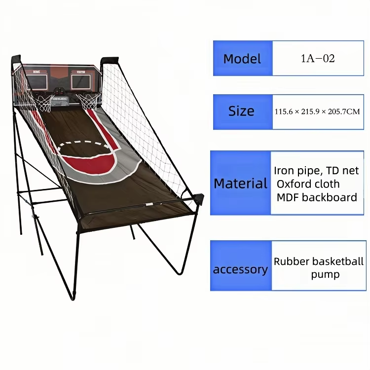 2 Players Double Shot Coin Operated Foldable Basketball Shooting Machine Fun Automatic Games