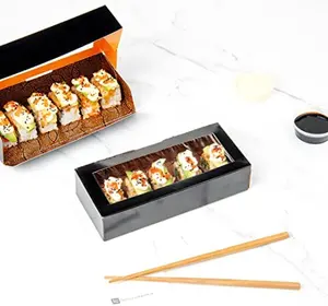 Disposable Tableware Bento Lunch Sandwich Fast Takeaway Packaging Brown Kraft Paper Food Box With Clear Window For Salad