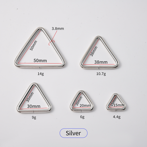 Tùy Chỉnh Tam Giác Kim Loại Khóa Mạnh Mẽ Kẽm Hợp Kim Vòng Đặc Biệt Túi Phần Cứng Cho Dây Đeo Da Hành Lý Móc Chìa Khóa Túi Phụ Kiện - Product Image 5