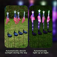 Lampe solaire LED drapeau américain, extérieure, IP65, étanche, décoration patriotique, piquet de jardin, éclairage de chemin, Jour de l'Indépendance, 4 juillet