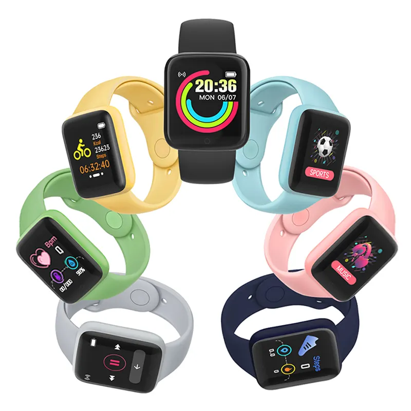 Macaron-reloj inteligente D20S Candy, pulsera con Monitor de ritmo cardíaco, 8 colores, Y68