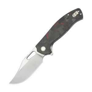 Couteau de poche tactique de survie pliable en <span class=keywords><strong>acier</strong></span> inoxydable <span class=keywords><strong>14C28N</strong></span> avec manche en fibre de carbone, logo personnalisé, couteau d'extérieur - Product Image 6