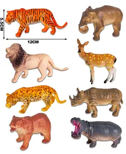Tokoh Aksi PVC Plastik Set Mainan Hewan Kuda Figur Binatang Hutan Kebun Binatang Kustom 12 Buah Set Hewan Kebun Binatang untuk Anak-anak