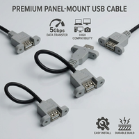 Rangkaian Kabel Elektronik Kustom USB 2.0 Male ke Female Data L300mm