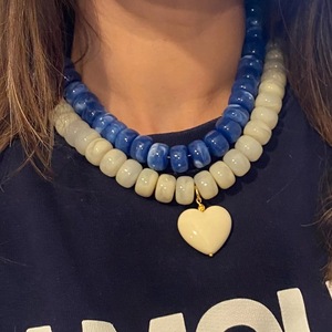 2025 סגנונות חדשים שרשרת זיגוג קריסטל עם קסמי לב בסגנון החוף שרשרת עבודת יד - Product Image 5