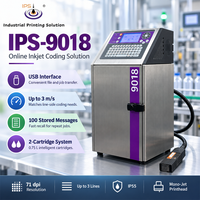 Imprimante jet d'encre CIJ IPS-9018, machine de codage de date d'expiration pour cartons, codage de données variables 3 m/s avec écran tactile