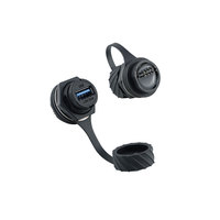 Conector Eléctrico Lshitech IP68 Impermeable con Enchufe USB Adaptado para Montaje en Panel, Hembra y Macho, Cable de 1m para Conector Automotriz/de Aviación
