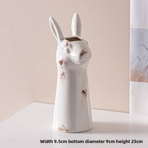 Retro Aged Animal Ceramic <strong>Vase</strong> Decorated on the Desktop Featuring Owl <strong>zebra</strong> and Deer <strong>Vase</strong> - Product Image 5