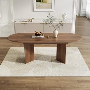 Table à manger ovale extensible moderne SENYU, plateau en bois, pieds en bois, design scandinave, 6 places, meubles pour la maison - Product Image 2