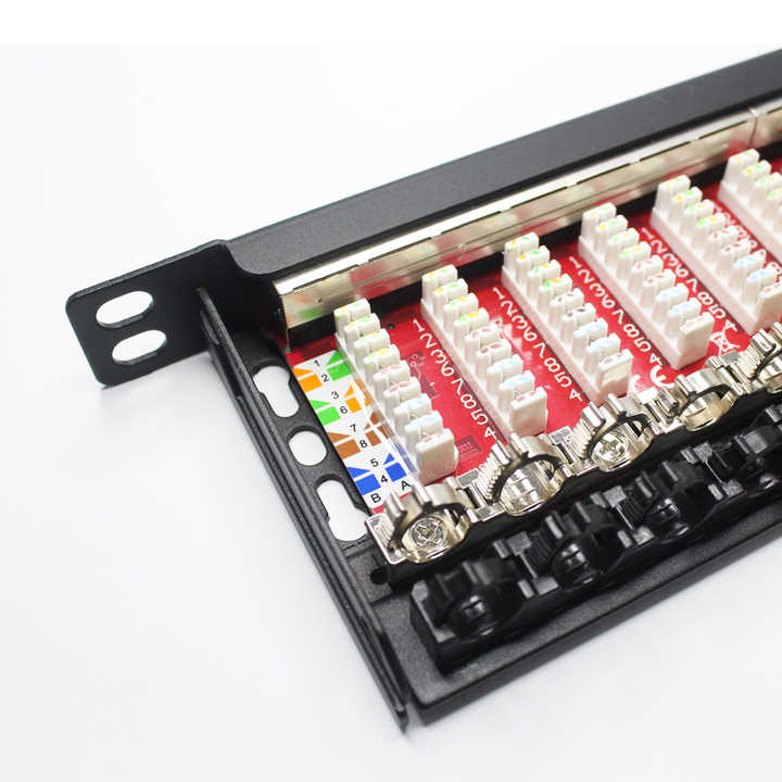 RJ45 LAN Patch Panel 12 Port 10inch 1U Networking Cat6 Cat6A STP Steel ...