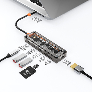 Transparant <span class=keywords><strong>5</strong></span> In 1 Type C Naar Usb Hubs Hdmi Multifunctioneel 3.0 Dockingstation - Product Image 3