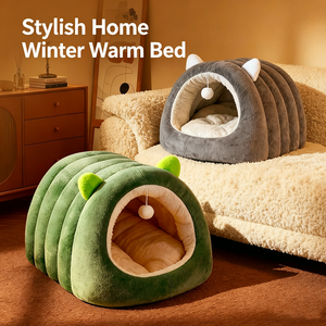 Caterpillar Saco de Dormir para Gatos, Nido Cálido de Invierno, Tienda de Campaña Acolchada y Cerrada, Casa de Invierno para Gatos, Nido para Mascotas - Product Image 6