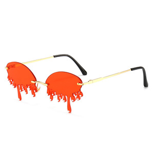 El más nuevo 2024 Venta caliente Diseño de tendencia de lujo PC <span class=keywords><strong>Gafas</strong></span> de sol Sin montura Tintado Fuego Goteo Forma Mujeres <span class=keywords><strong>Gafas</strong></span> de Sol de moda - Product Image 2