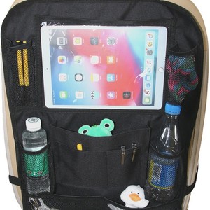 Car Seat Back Storage Bag Large Black Waterproof With Pockets For Kids Organizers And <b>Tablet</b> <b>Holder</b> - Product Image 5
