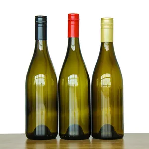 Botella de vino de vidrio amarillo oscuro 750 ml