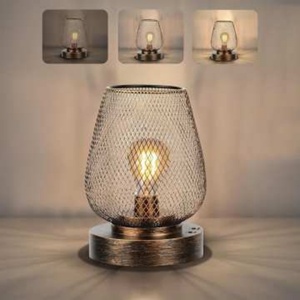 Lámpara de Mesa Retro Tipo Linterna, Recargable por USB, Inalámbrica, de Metal, Funciona con Batería, para Lectura en Exteriores o Junto a la Cama - Product Image 6