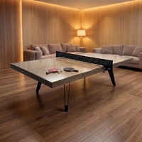 Table de ping-pong en bois massif personnalisée, fabrication OEM, logo et dimensions sur mesure pour salle de jeux à domicile