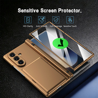 Étui de protection premium en PC rigide avec support pour cartes et charnière pour Samsung Fold 8 Ultra 5 6 7, avec protection d'écran en verre trempé et étui pour stylet